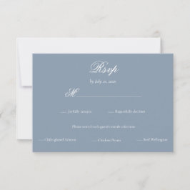Tarjeta De Confirmación De Asistencia Opción de Comida de Boda Minimalista en Azul Polvo
