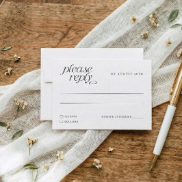 Tarjeta De Confirmación De Asistencia Opción de comida para boda moderna y elegante simp