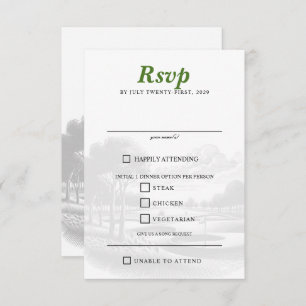 Tarjeta De Confirmación De Asistencia Opciones de alimentos para parejas de golf