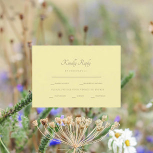 Tarjeta De Confirmación De Asistencia Opciones de cena amarilla en la mantequilla formal