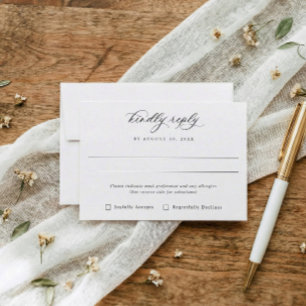 Tarjeta De Confirmación De Asistencia Opciones de Comida Clásica y Elegante para Bodas d
