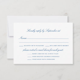 Tarjeta De Confirmación De Asistencia Opciones De Comida De Bass A Rayas Boda Elegante