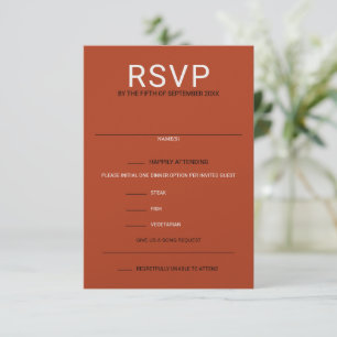 Tarjeta De Confirmación De Asistencia Opciones de comida de especias de calabaza y solic
