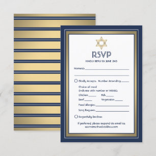 Tarjeta De Confirmación De Asistencia Opciones de comida para Bar Mitzvah Solicitud de c
