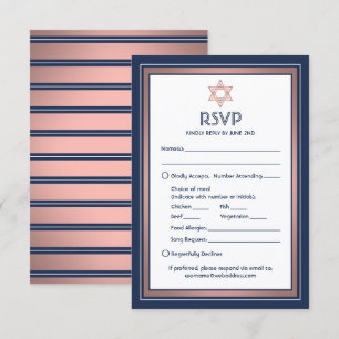 Tarjeta De Confirmación De Asistencia Opciones de comida para Bat Mitzvah Solicitud de c