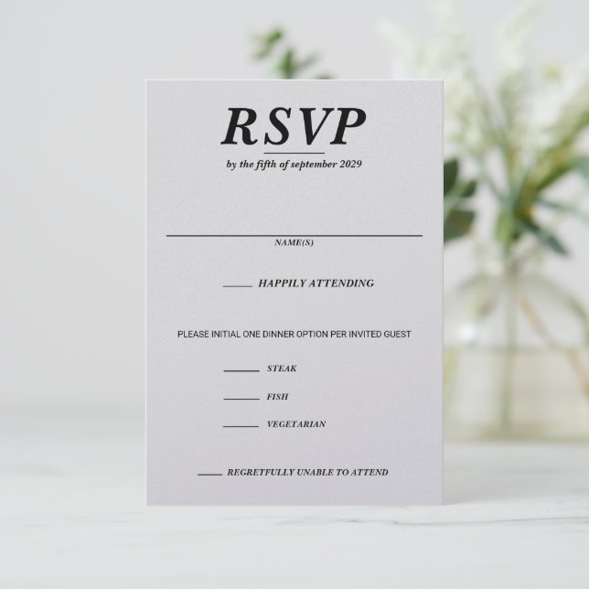 Tarjeta De Confirmación De Asistencia Opciones de comida para parejas de esquí (Anverso de pie)