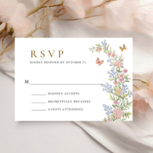 Tarjeta De Confirmación De Asistencia Ornate Grace Pastel Rubor Boda Floral