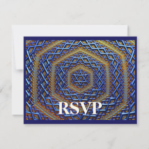 Tarjeta De Confirmación De Asistencia Ornate Metallic Magen David