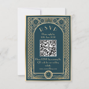 Tarjeta De Confirmación De Asistencia Oro Ornate - Tarjeta de cerramiento de boda