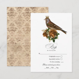 Tarjeta De Confirmación De Asistencia Oro y Cobre Quinceañera Chic Vintage