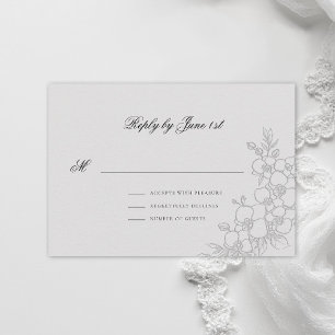 Tarjeta De Confirmación De Asistencia Orquídea Elevada Marfil Tradicional Boda Formal
