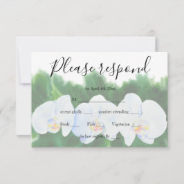 Tarjeta De Confirmación De Asistencia orquídeas blancas