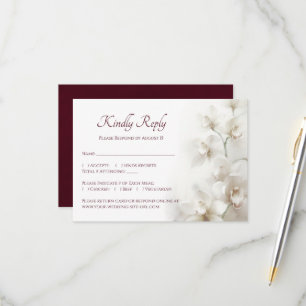 Tarjeta De Confirmación De Asistencia Orquídeas Blancas Soñadoras Boda Simple