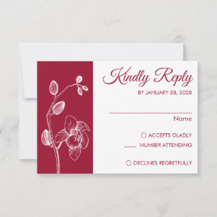 Tarjeta De Confirmación De Asistencia Orquídeas floridas y elegantes, sencillas y minima