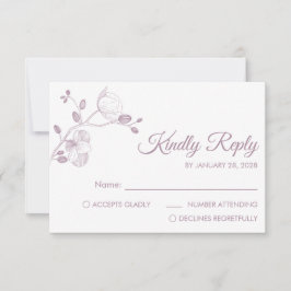 Tarjeta De Confirmación De Asistencia Orquídeas floridas y elegantes, sencillas y minima
