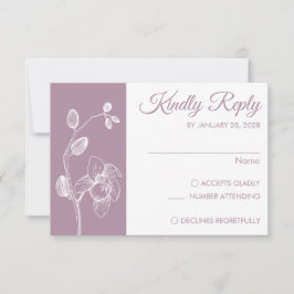 Tarjeta De Confirmación De Asistencia Orquídeas floridas y elegantes, sencillas y minima