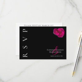 Tarjeta De Confirmación De Asistencia Orquídeas modernas de Fuchsia
