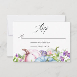 Tarjeta De Confirmación De Asistencia Otoño - Boda Floral de Otoño