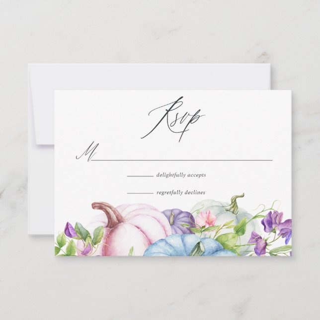 Tarjeta De Confirmación De Asistencia Otoño - Boda floral otoño (Anverso)