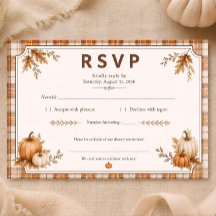 Otoño Plaid Calabaza Bridal Shower Rústico