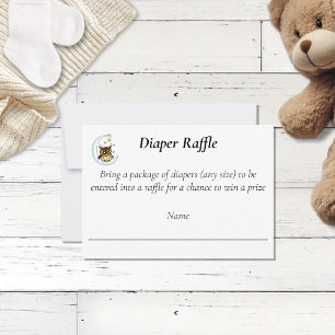 Tarjeta De Confirmación De Asistencia Owl Moon Blue Cute Stars Baby ShowerDiaper Raffle