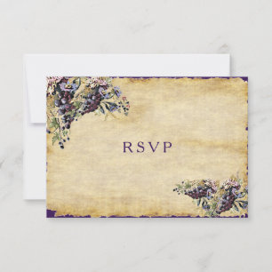 Tarjeta De Confirmación De Asistencia País rústico, viñedo, matrimonio personalizado