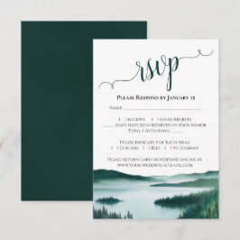 Tarjeta De Confirmación De Asistencia Paisaje de lago de montaña escénico boda rústica