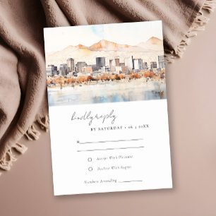 Tarjeta De Confirmación De Asistencia Paisaje en Acuarela de Boda en Salt Lake City Utah
