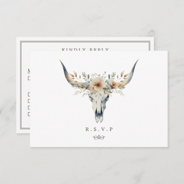 Tarjeta De Confirmación De Asistencia Países occidentales opciones de boda con más tiemp (Anverso / Reverso)