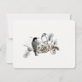 Tarjeta De Confirmación De Asistencia Pájaros de madera Vintage Love Birds Wedds Wedds R