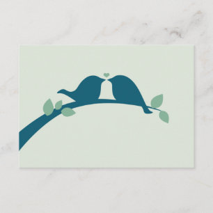 Tarjeta De Confirmación De Asistencia Pájaros del amor de los azules marinos que casan