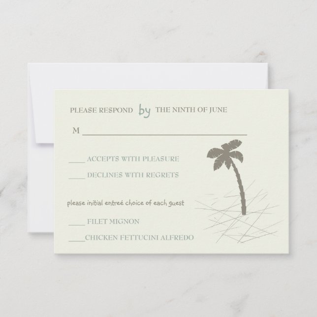 Tarjeta De Confirmación De Asistencia Palm tree -rsvp (Anverso)