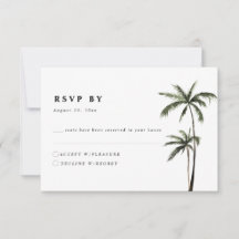 Palm Tree Tropical Island Minimal Beach Wedding