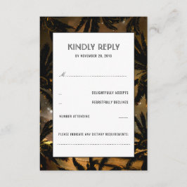 Tarjeta De Confirmación De Asistencia Palmeras de la playa de la Palmera de la Boda Tarj