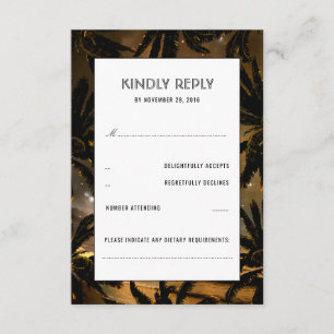 Tarjeta De Confirmación De Asistencia Palmeras de la playa de la Palmera de la Boda Tarj