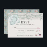 Tarjeta De Confirmación De Asistencia Panadería francesa Paris Green Bat Mitzvah<br><div class="desc">Esta bonita cafetería/panadería/pastelería temática francesa Bat Mitzvah RSVP/Response/Response card incluye una caja verde/azul de pistacho y pasteles/postres en un puesto de pasteles. El reverso presenta un fondo verde pistacho con motivos florales. Personalice sus necesidades. Puedes encontrar más productos a juego en mi tienda.</div>