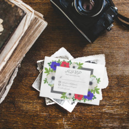 Tarjeta De Confirmación De Asistencia Panda Anemone Patriótico