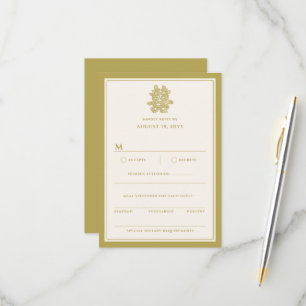 Tarjeta De Confirmación De Asistencia Papel floral corta doble felicidad Boda chino