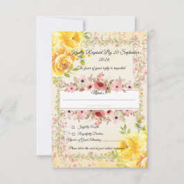 Tarjeta De Confirmación De Asistencia Papelera de Boda Pastel Romántico