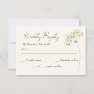 Tarjeta de confirmación de asistencia para boda fl