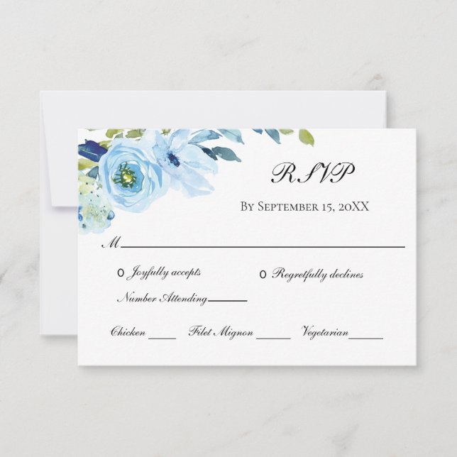 Tarjeta de confirmación de asistencia para boda tr (Anverso)