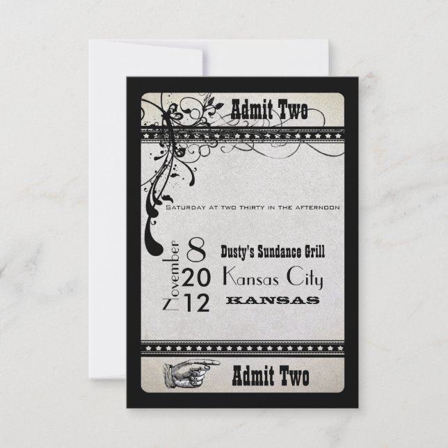 Tarjeta de confirmación de asistencia para espectá (Anverso)