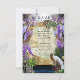 Tarjeta De Confirmación De Asistencia Paraíso de la glicinia tropical en el Palacio de O