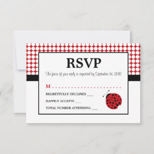 Tarjeta De Confirmación De Asistencia Partido de Cumpleaños de los Niños Red Ladybug
