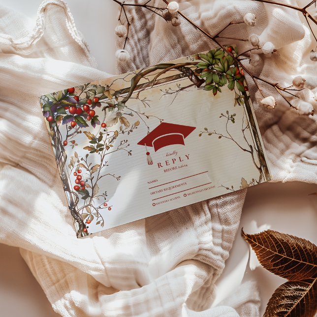 Tarjeta De Confirmación De Asistencia Partido de Graduación Rustic Wildflowers (Subido por el creador)