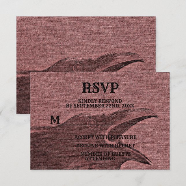 Tarjeta De Confirmación De Asistencia Partido Halloween Sasuy Craw frambuesa roja Spooki (Anverso / Reverso)