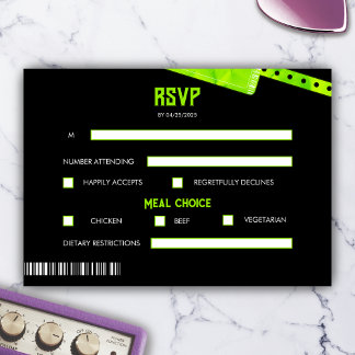 Tarjeta De Confirmación De Asistencia Pase de embarque del concierto de Boda de rock y R