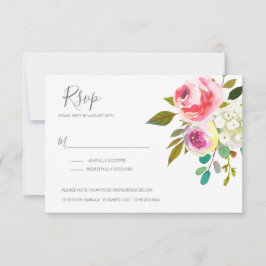 Tarjeta De Confirmación De Asistencia Pastel Blooms Fantasy Boda Floral