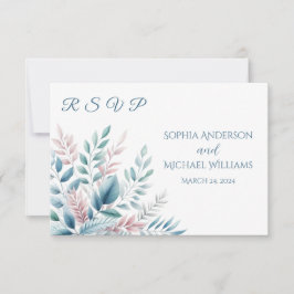 Tarjeta De Confirmación De Asistencia Pastel Botánico-RSVP-Boda- Postcard