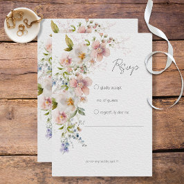 Tarjeta De Confirmación De Asistencia Pastel Floral Moderno Boda